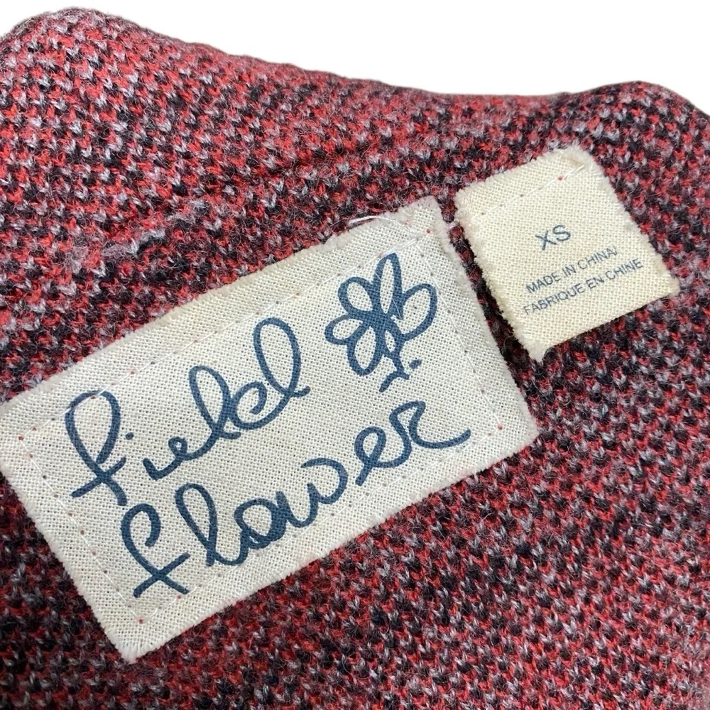 Anthropologie Field Flower Striped Hoodie Wrap Coat